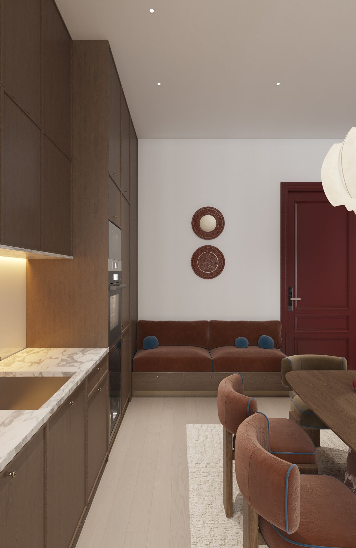 Velvet banquette