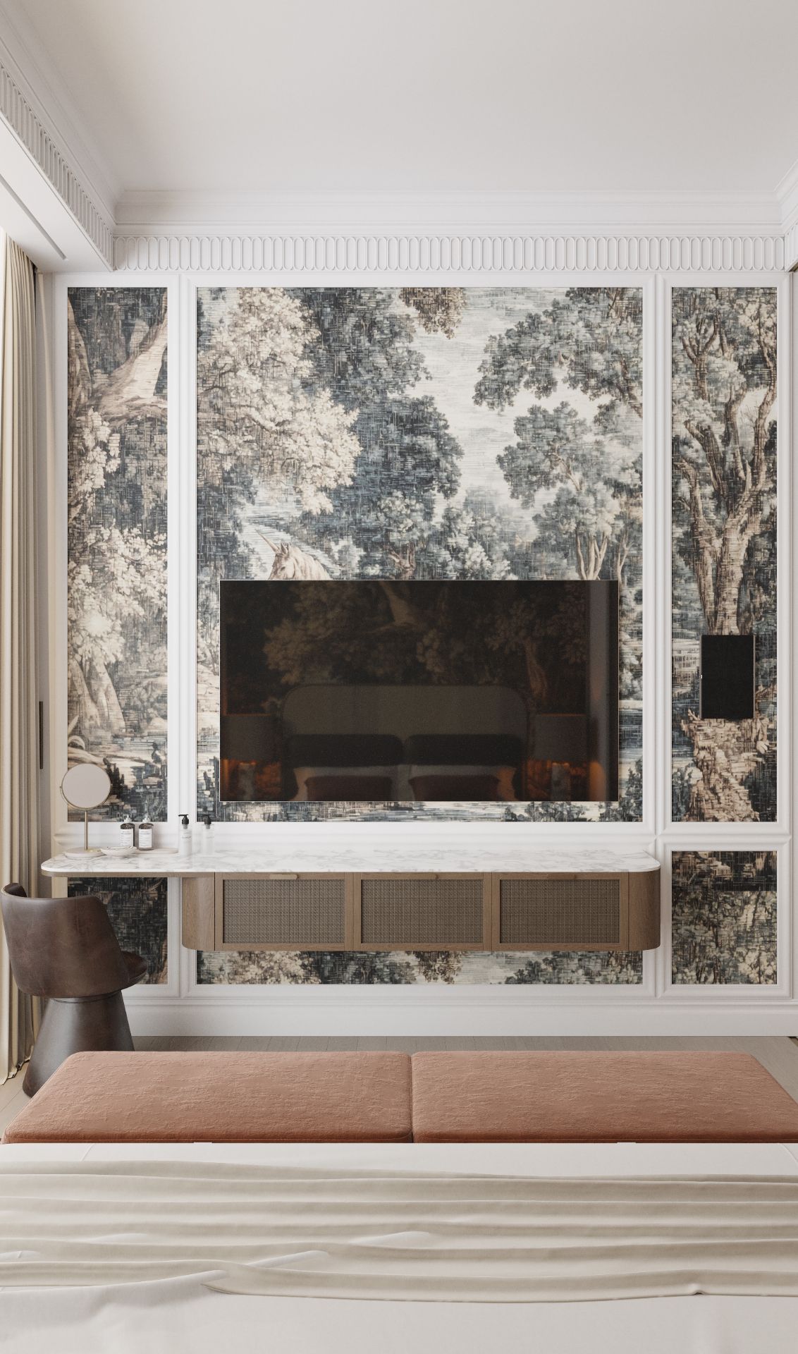Media wall, layered textures